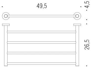 Colombo Plus W4987 Rack portasciugamani 49,5 cm a quattro posizioni Cromo