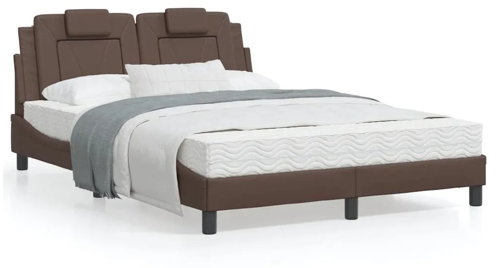 Giroletto Con Testiera Marrone 140x200 Cm İn Similpelle /