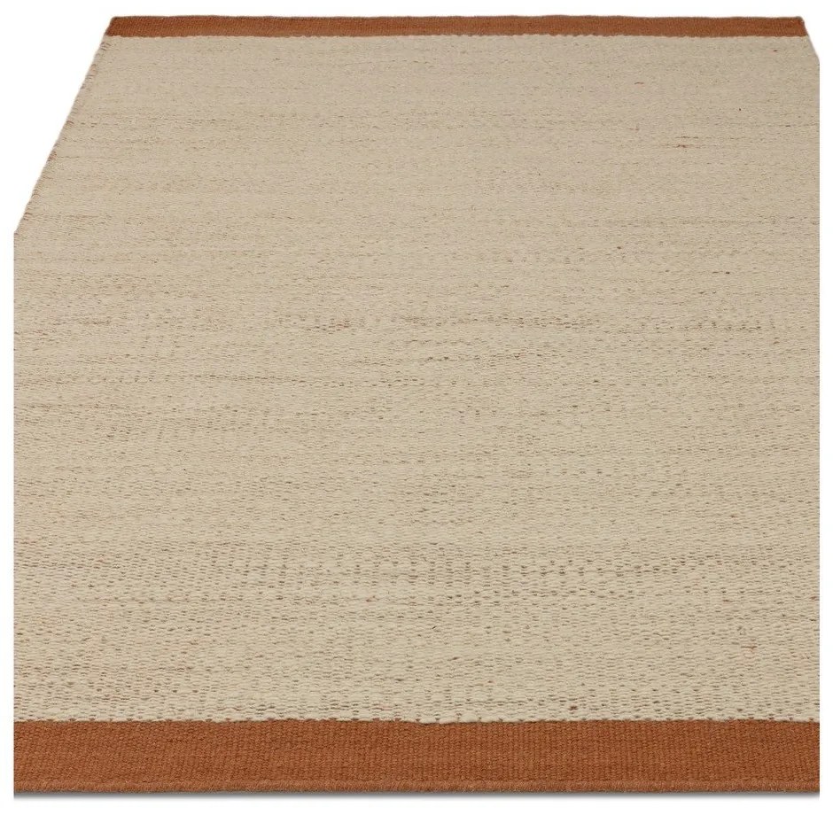 Tappeto in lana intrecciata crema e terracotta 200x290 cm Lima Rust - Asiatic Carpets