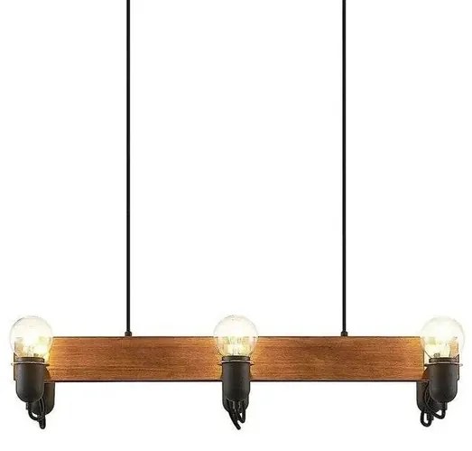 Becky Lampada a Sospensione Quercia/Nero/Ottone - Lucande