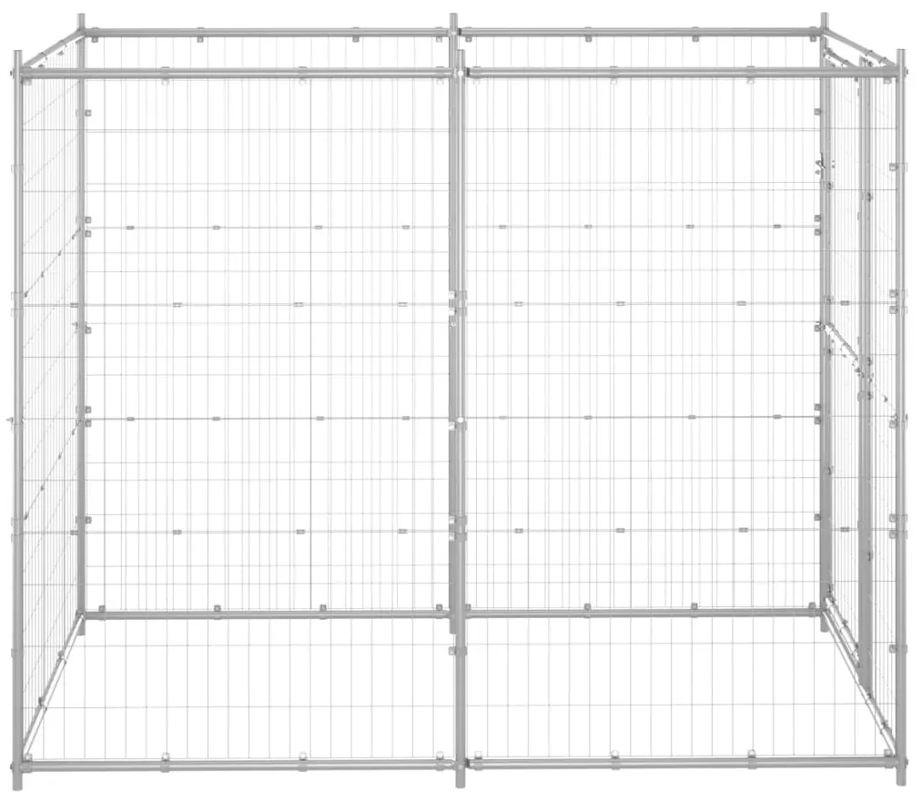 Gabbia per cani da esterno in acciaio zincato 110x220x180 cm