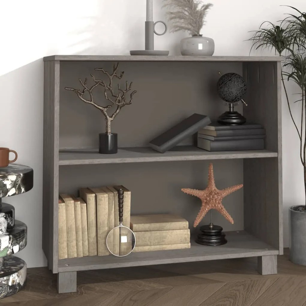Credenza Hamar Grigio Chiaro 85x35x80 Cm Legno Massello Di Pino /