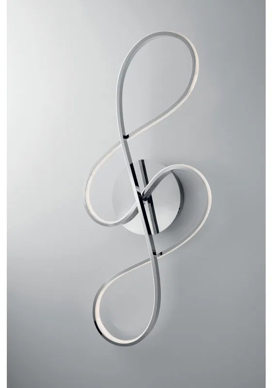 Plafoniera LED moderno VIOLINO, argento 76x33 cm, luce naturale