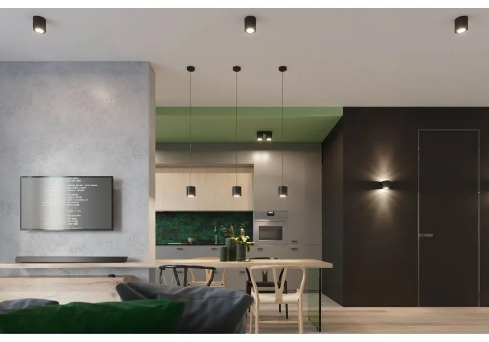 Plafoniera da Soffitto in Alluminio ORBIS 1 GU10 Nera da Interno Colore del corpo Nero