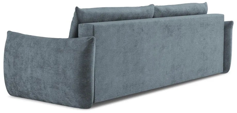 Divano blu allungabile con rivestimento in ciniglia 230 cm Leila – Makamii