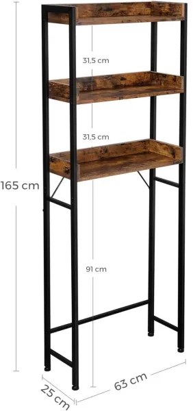 Scaffale da bagno RENARO marrone/nero