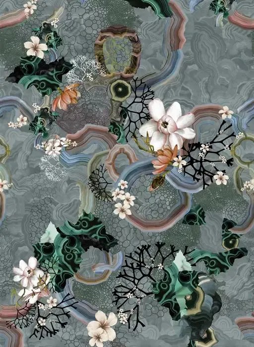 Christian Lacroix Carta da parati Algae Bloom - Graphite