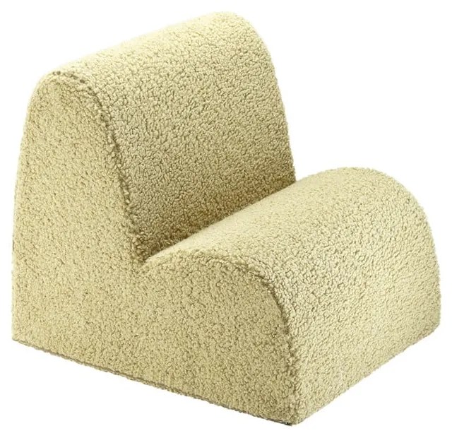 Poltrona per bambini verde con rivestimento in bouclé Cloud – Wigiwama