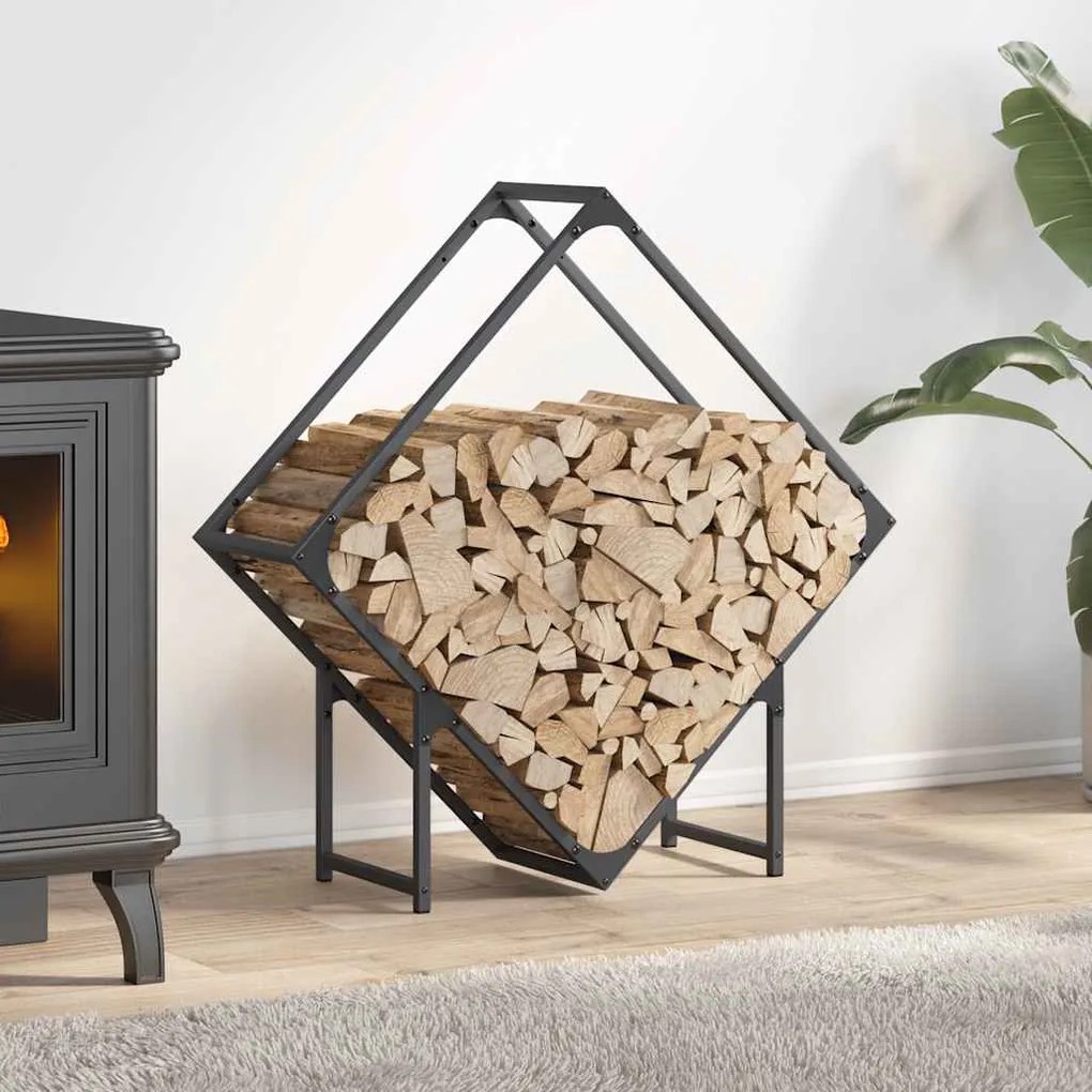 Rastrelliera Per Legna Da Ardere Antracite 80x25x80 Cm /