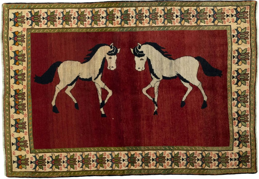 Gabbeh Tappeto 160 x 220 Rosso (Iran) Annodato A Mano