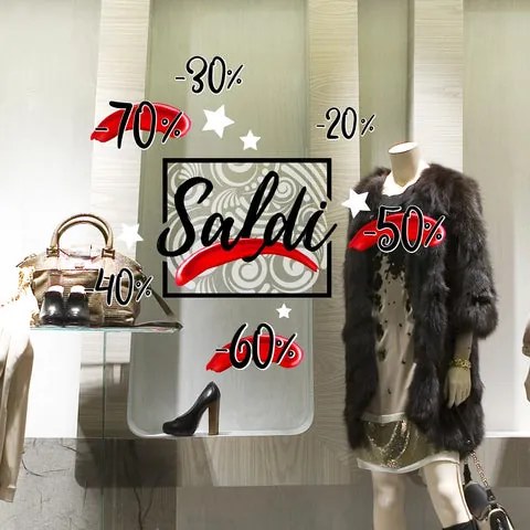 Saldi rossetto | Vetrofania