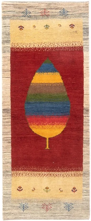 Gabbeh Tappeto persiano 80x190 Rosso (Iran) Annodato A Mano