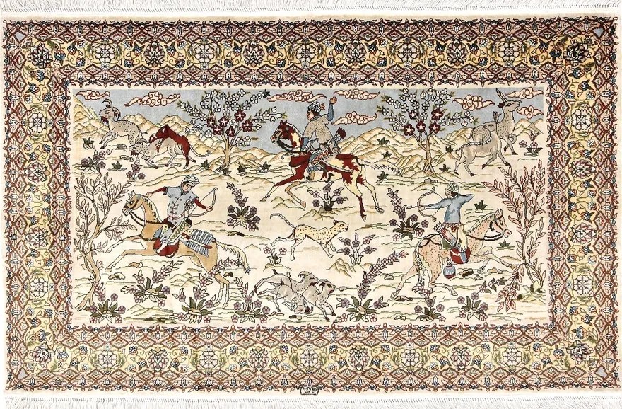 Hereke Tappeto orientale 90x60 Beige (Cina) Annodato A Mano