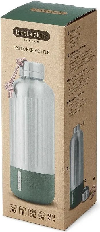 Bottiglia termica argentata in acciaio inox 850 ml Explorer – Black + Blum
