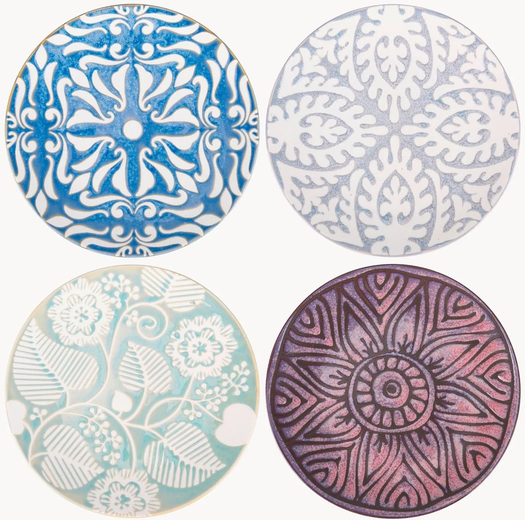 Set di 4 piatti da colazione in ceramica Reactive