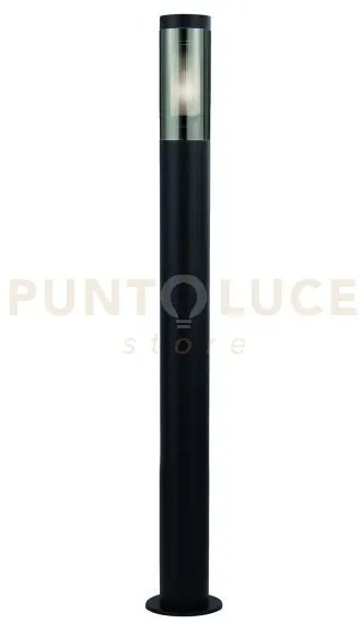 Batton outdoor post - metallo nero e policarbonato fumé