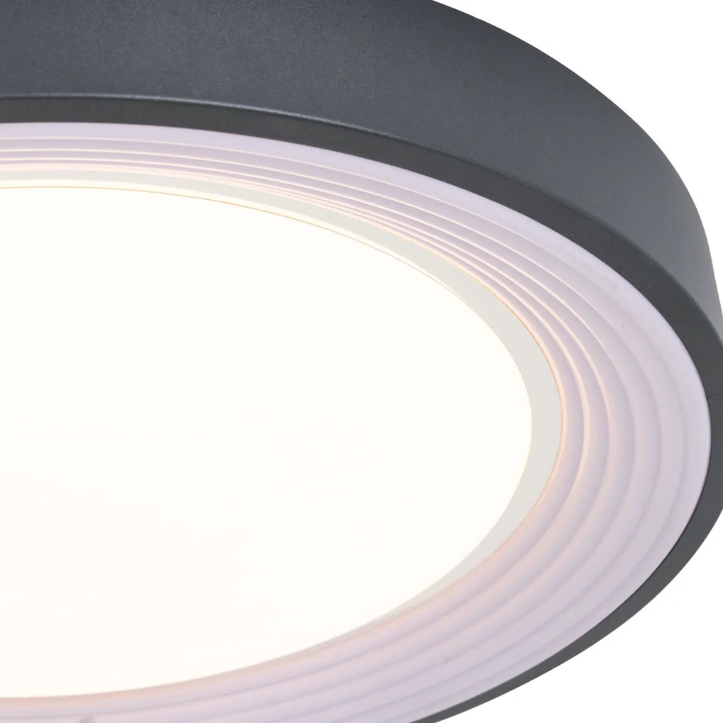 Plafoniera moderna grigia con bianco 48cm incl. LED dimmerabile - Kanton
