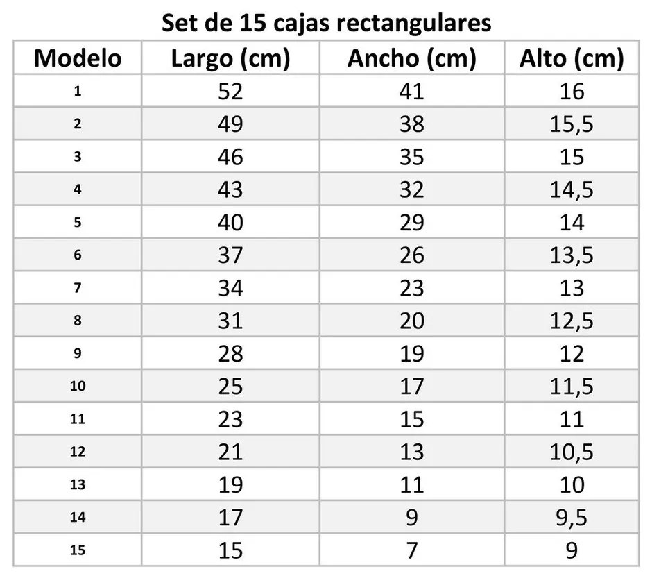 Scatole di cartone in set da 15 con coperchio Route - Casa Selección