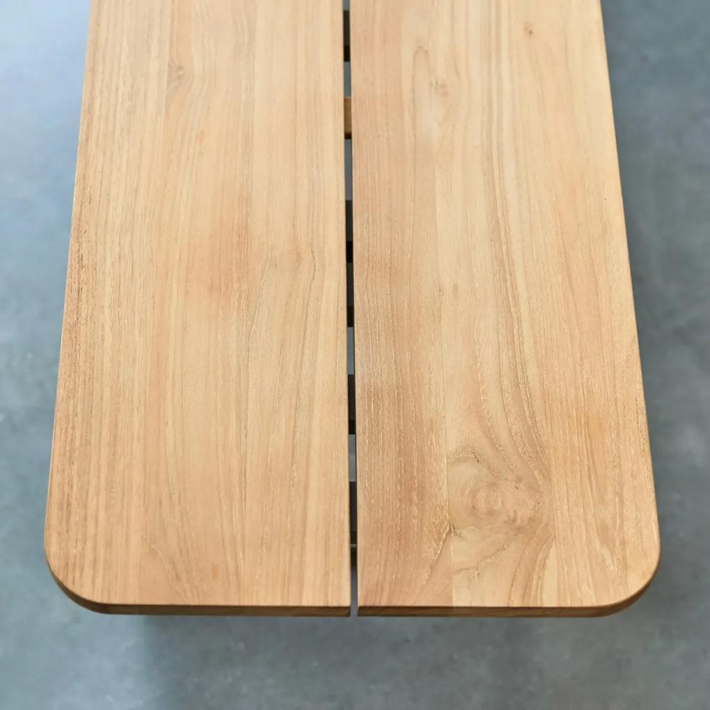 Tikamoon - Panca in legno massello di teak e alluminio Harper