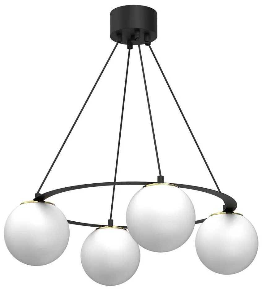 Lampadario a sospensione con filo BALLO 4xE27/15W/230V nero/bianco