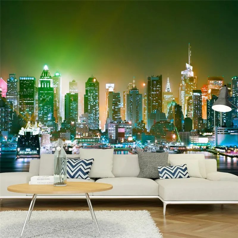 Fotomurale  NY: Enlightened Harbour  Colore Bianco, Dimensioni e Misure 200x140