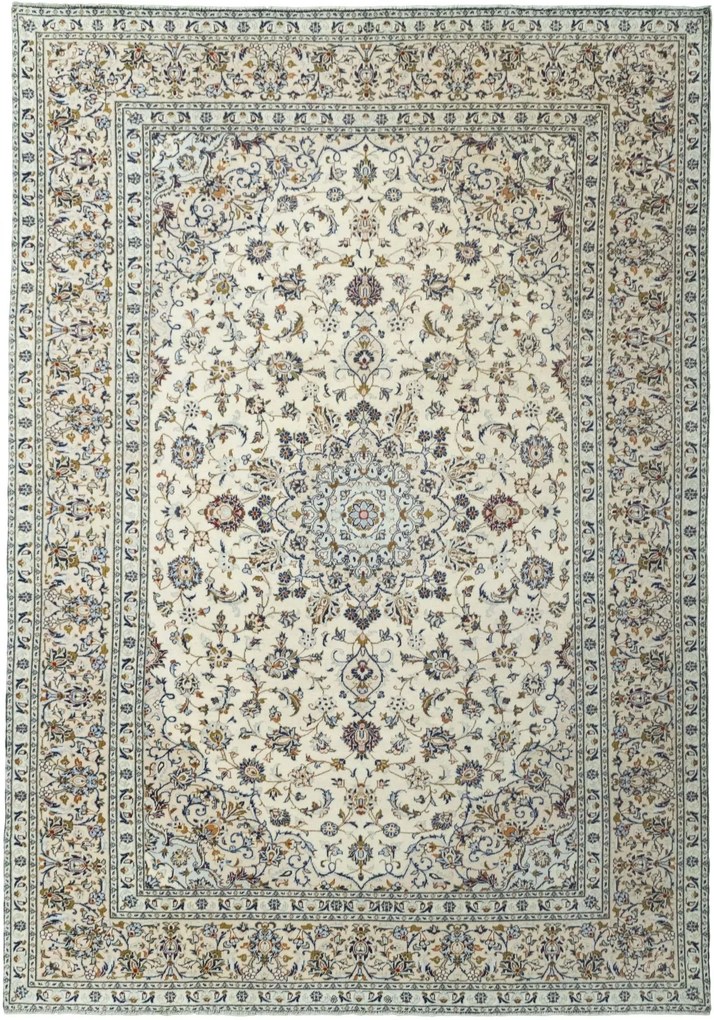 Kashan Tappeto 240 x 340 Beige (Iran) Annodato A Mano