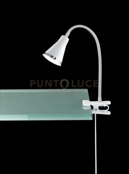 Arras lampada con pinza led c/flex bianca cm47cm led 4w 400lm 3000k