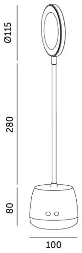 Lampada da tavolo flessibile ricaricabile a LED dimmerabile LUSIA LED/5W/5V 3000/4000K 1200 mAh bianco