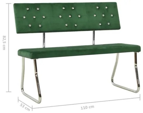 Panca 110 cm in Velluto Verde Scuro