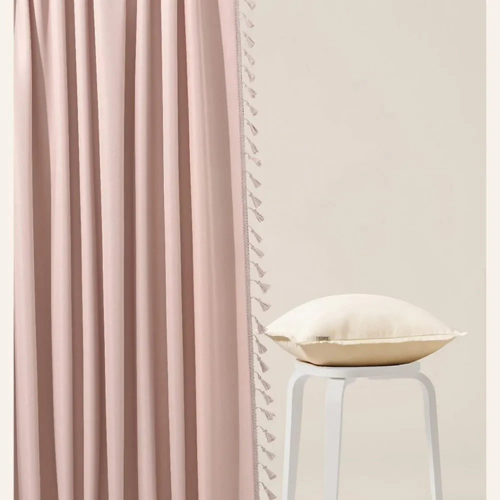 Tenda rosa cipria LARA per nastro con nappe 140 x 280 cm