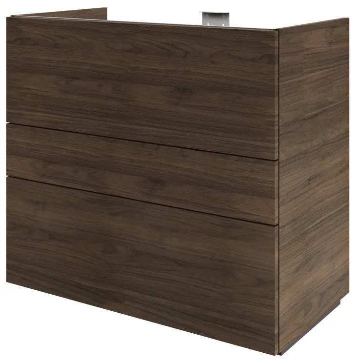 Mobile da bagno sospeso sotto lavabo L 90 x H 84 x P 48 cm noce lucido, 3 cassetti SENSEA Neo Frame