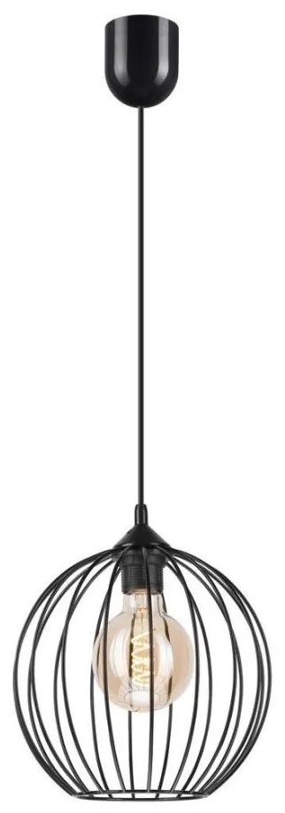 Lampadario a sospensione con filo ZOYA 1xE27/60W/230V nero