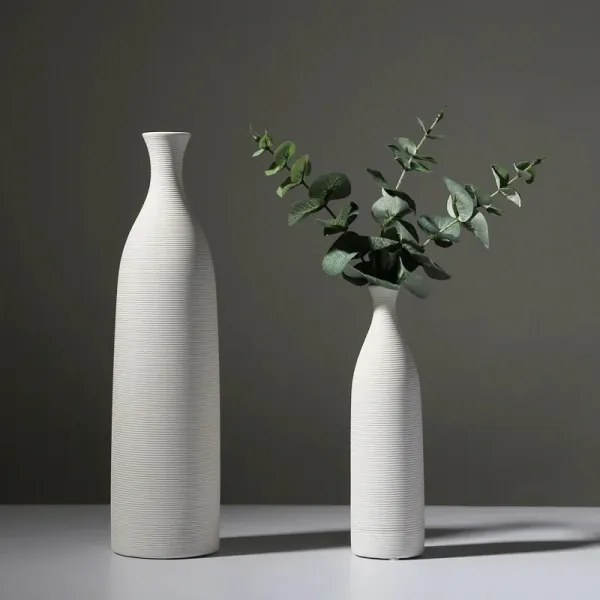 Vaso in ceramica bianco, 25 cm