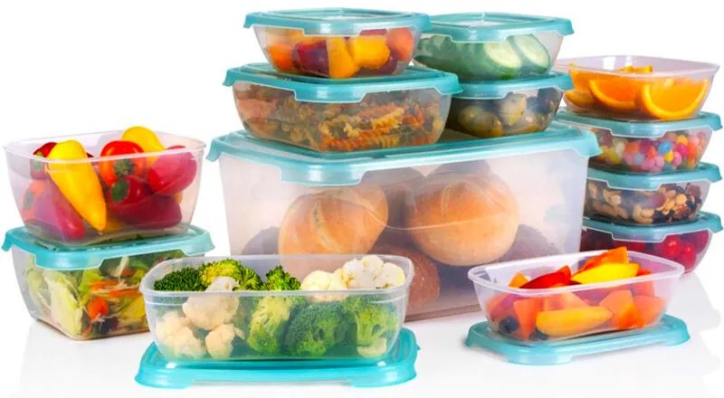 Set 13 Contenitori per Alimenti con Coperchio Ideale per Microonde e Congelatore