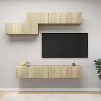 Set Porta TV 7 pz Rovere Sonoma in Truciolato cod mxl 10027