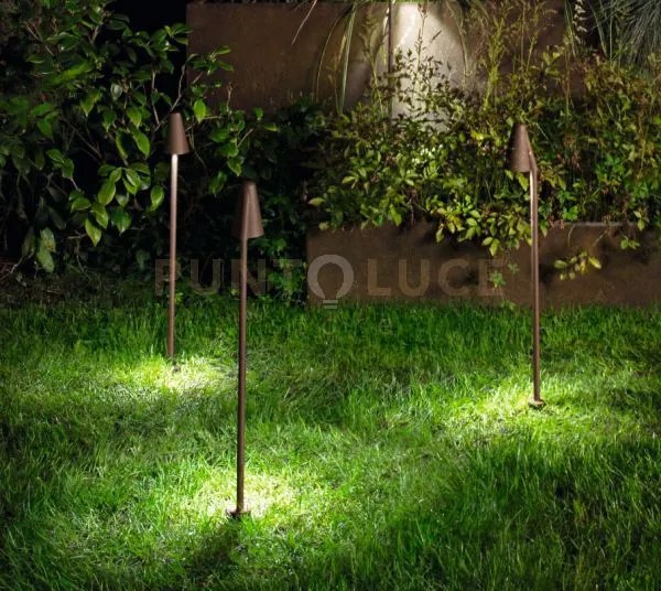 Grass single  paletto da esterno led 4000k 650lm 6w ip65 corten h.82cm