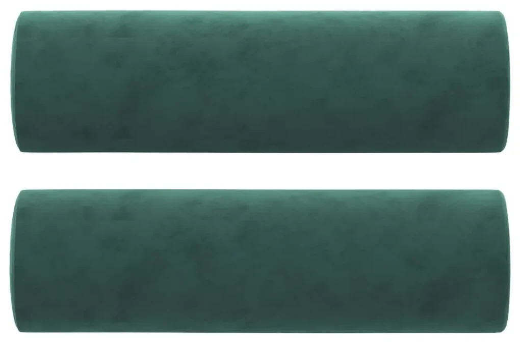 Divano a 3 posti con cuscini verde scuro 180 cm in velluto