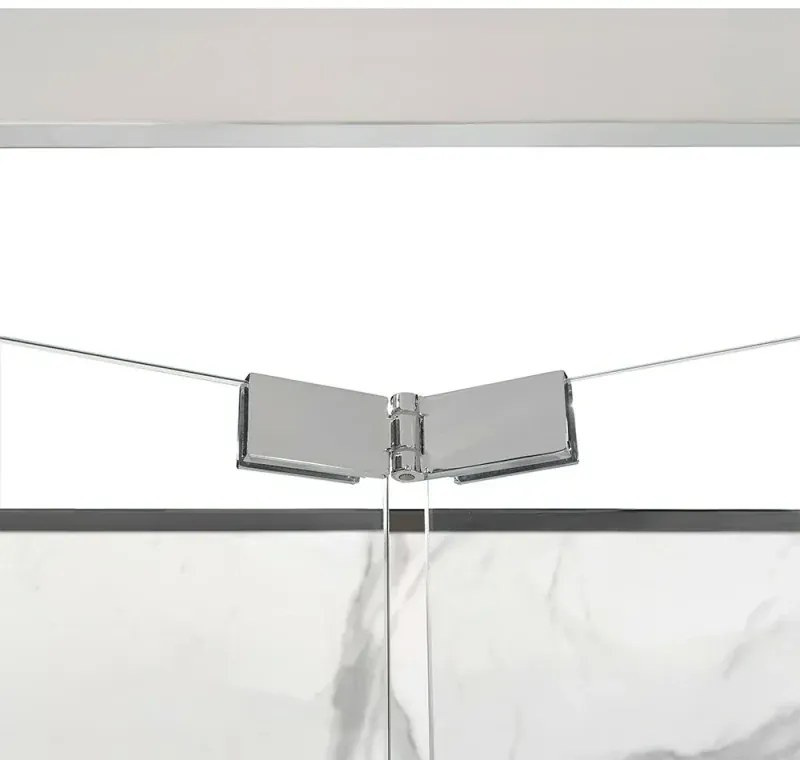 Box doccia 80x80 cm con porta a soffietto trasparente H 200 cm Ted
