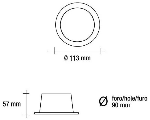 Vivida loony incasso 10w ccct dimm. ip 44