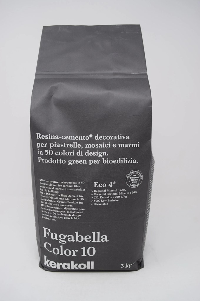 Kerakoll Fugabella Color 10 resina cemento decorativa per piastrelle mosaici e marmi 3 kg