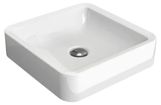 Flaminia Nile NL40A Lavabo quadro 40x40 H.10 da appoggio in ceramica bianco