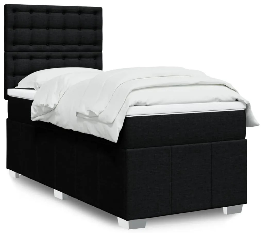 Giroletto A Molle Con Materasso Nero 90x200 Cm İn Tessuto /