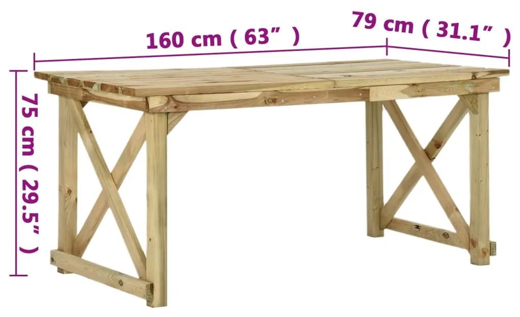 Tavolo da Giardino 160x79x75 cm in Legno