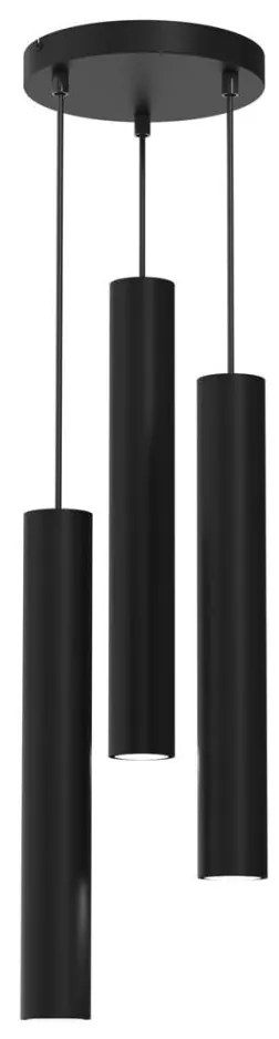 Lampadario a sospensione con filo HUDSON 3xGU10/8W/230V nero