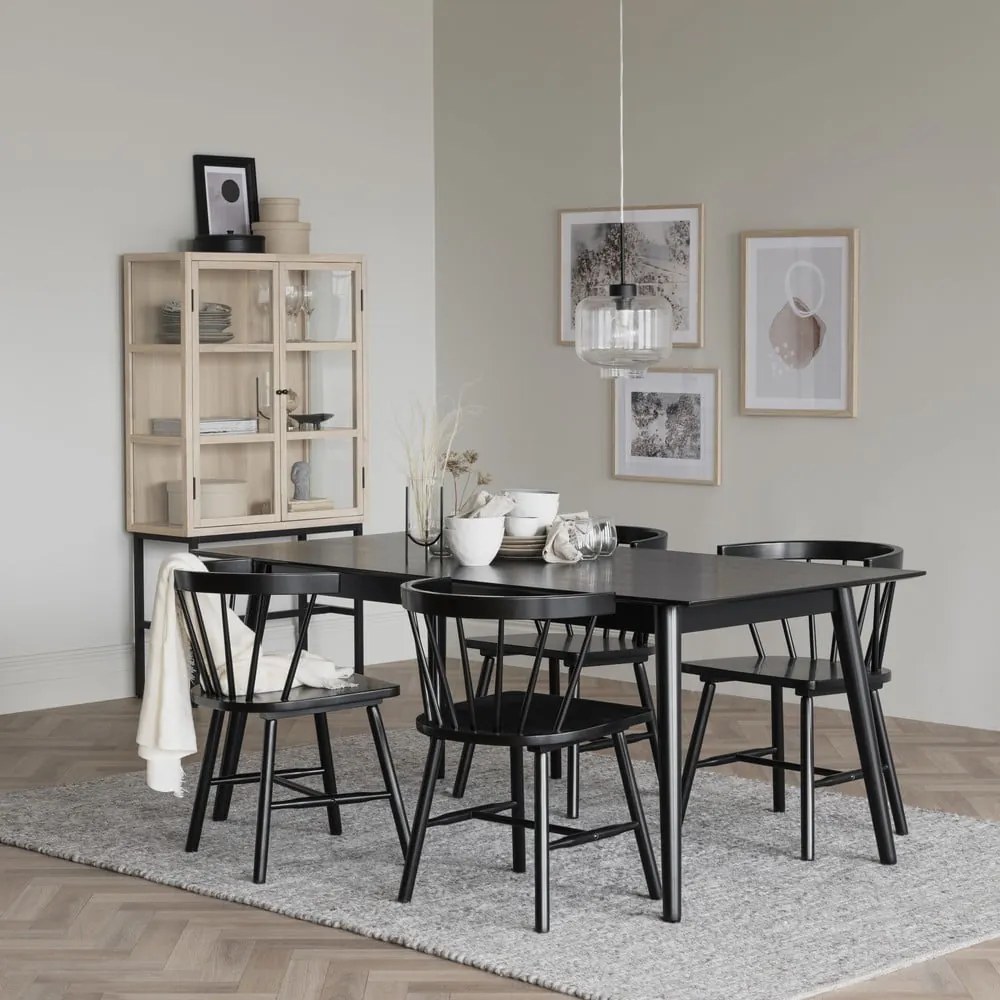 Tavolo da pranzo nero , 180 x 90 cm Lotta - Rowico