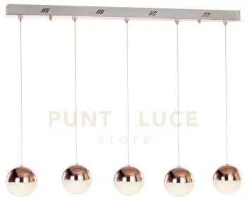 Atomo, lampada a sospensione, rame rettangolare 5 luci, led 3000k 1...