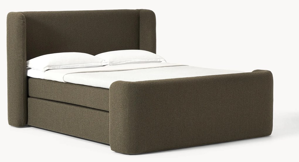 Letto boxspring in bouclé Perla