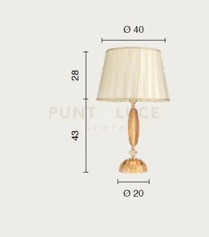 Lume grande cecilia cristallo oro 1 luce attacco e27 con paralume d...