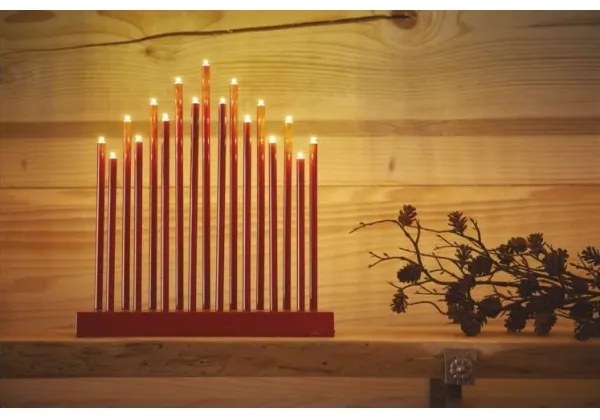 Candeliere natalizio LED 17xLED/3xAA rosso