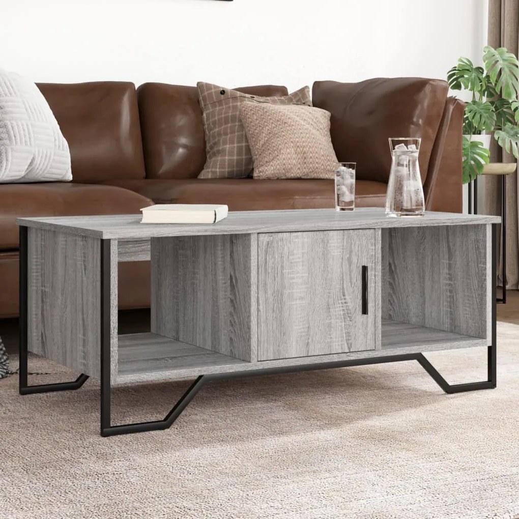Tavolino Da Salotto Grigio Sonoma 100x51x40cm Legno Multistrato /